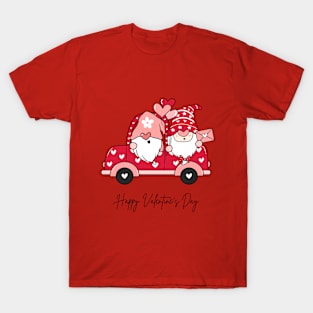 Valentine Gnomes in Car T-Shirt